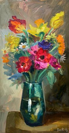 Art work by Ennio Tortoli  Vaso di fiori - acrylic table 
